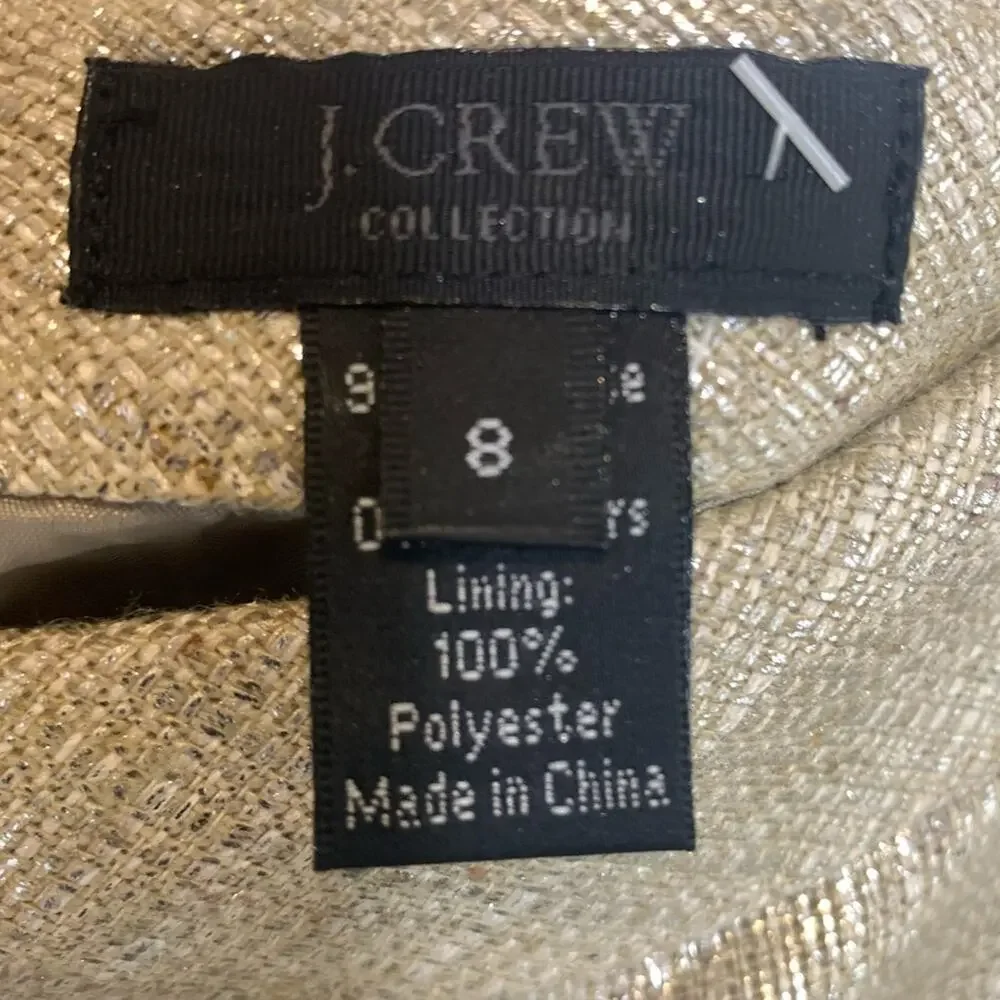 J. CREW COLLECTION Y2K 90s Women's Metallic Gold Mini Skirt NWT 8 Festival Retro - Picture 4 of 8